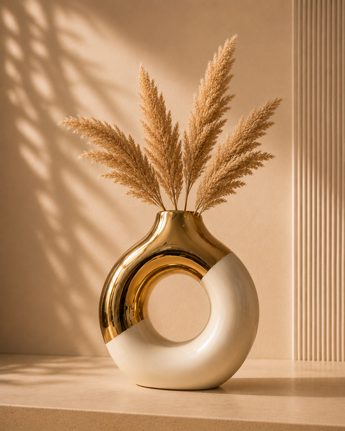 Aurelia Ring Vase in ceramic, part of the Nilvara selection