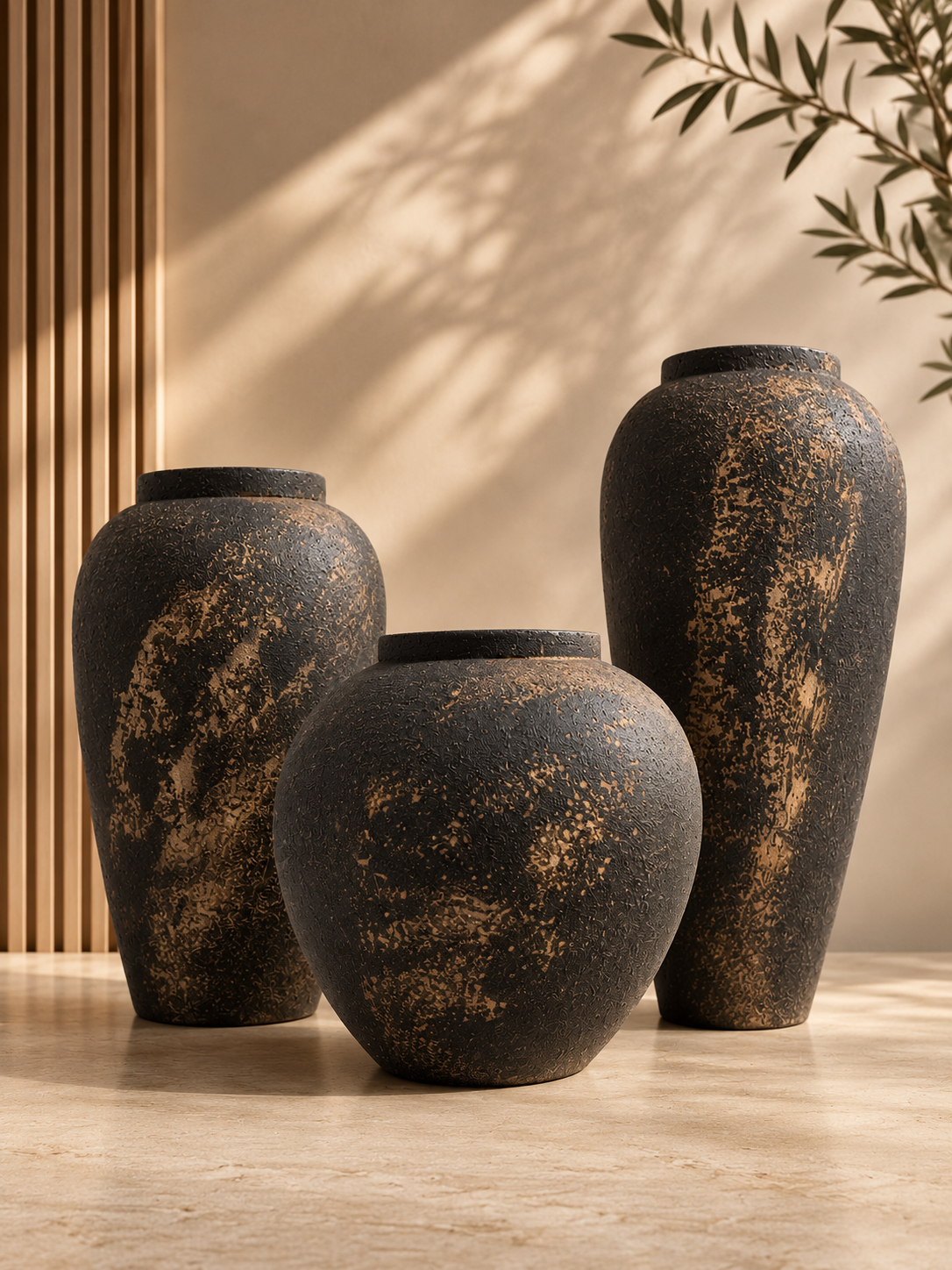 Obsidian Vase Set, part of the Nilvara selection