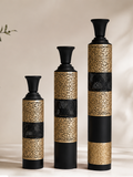 Noir Luxe Vase Set in metal, part of the Nilvara selection